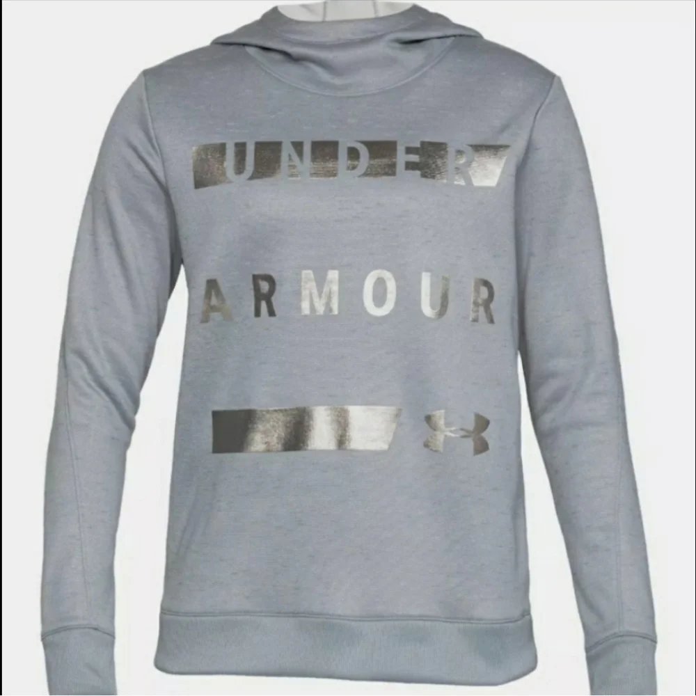 Under Armour Pullover Fleece Hoodie Sweatshirt Steal Gray Silver